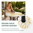 thumbnail image 4 of Round Outdoor Tablecloth with Umbrella Hole and Zipper, Coastal Shell Yellow Tablecloth with Elastic Waterproof, Summer Ocean Shell Beach Patio Table Covers for 55" - 60" Picnic Pool Tables, 4 of 9
