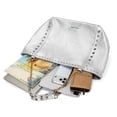thumbnail image 3 of Montana West Large Tote Bag for Women Oversized Shoulder Purses with Chain Handbags, Silver, 3 of 7