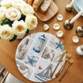 thumbnail image 2 of Blue Oceans Beach Round 13 Inch Placemats Set of 6, Nautical Coastal Starfish Seashell HeatResistant Non Slip Place Mats for Dining Table, Wipeable Braided Kitchen Table Mats for Housewarming, 2 of 9