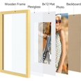 thumbnail image 2 of Vittanly 11x17 Picture Frame, Engineered Wood with Shatter Resistant Plexiglass, Display Pictures 8x12 with Mat or 11x17 without Mat, Photo Frame for Wall Mounting, Gold, 1 Pack, 2 of 6