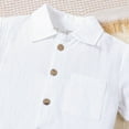 thumbnail image 5 of GYRATEDREAM Baby Boys Clothes Set Toddler Infant Boys Button-down Shirt Tops + Rolled Stretch Shorts Summer Outfit 2PCS with Pockets, 2-3 Years, 5 of 8