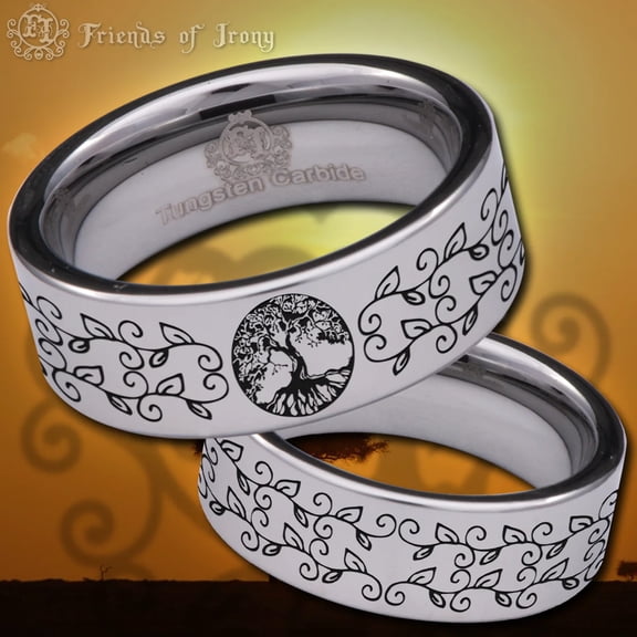 Tree of Life Tungsten Carbide Ring