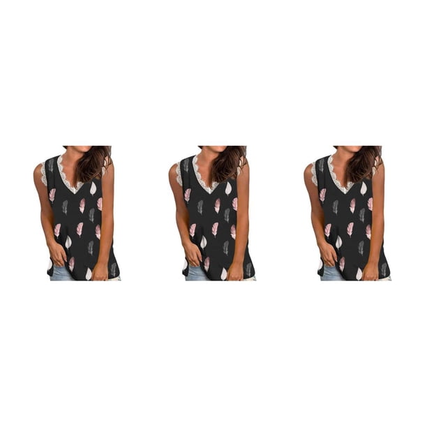 Chaleco Sonducket Mujer Cuello en V Sin mangas Encaje Floral Tanktop Vacaciones Boda Fiesta Playa Verano XXL
