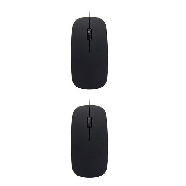 yingyy Mouse Wired Thin Computer Mouses Skin Touch Comfortable Computers Fitting Game Networking Keyboards Table Working Black 2Set