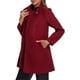 thumbnail image 4 of Abrigos de trench de invierno Inspire Chic para mujeres, abrigo de doble botonadura con cuello de pie, tamaño XS, color burdeos, 4 of 6