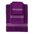 thumbnail image 4 of Sparkles Home  Stripe Rhinestone 3 Piece Towel Set Purple Bath Towel,Fingertip Towel,Hand Towel, 4 of 5