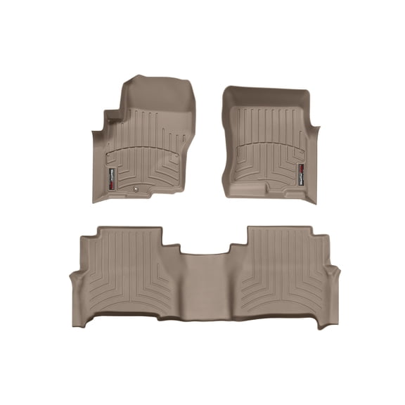 WeatherTech Custom Fit FloorLiners compatible with 2005-2007 Nissan Frontier - 1st & 2nd Row, Tan