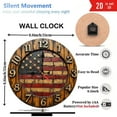 thumbnail image 3 of Vintage American Flag Wall Clock， Rustic Home Decor 10-Inch Silent Wooden Wall Clock, Battery Operated (AA Batteries Not Included), Artistic Home Decor, 3 of 7