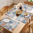 thumbnail image 5 of Crab Coastal Placemats Set of 8 Summer Beach Coral Starfish Blue Grey Place Mats Indoor Wipeable Table Mats Washable Cloth Dining Table Placemats for Kitchen Holiday Party Home Decor 13x19 Inch, 5 of 9