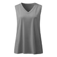 thumbnail image 4 of Brilliant Tank Tops for Women Plus Size 3x Women's Ladies V Neck Loose Tops Casual Solid Color T-Shirt Sleeveless Blouse Vest (Gray,L), 4 of 5