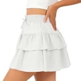 thumbnail image 5 of LJEFF Girls Ruffle Tiered Mini Skirt, Cute Flowy Elastic High Waist Drawstring Summer Casual A-Line Skirts for Girls White Size 8 T, 5 of 8