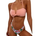 thumbnail image 2 of Neinkie Femmes Imprimé Floral Noeud Réglable Bikini Ensembles Deux Pièces Maillot de Bain, 2 of 7