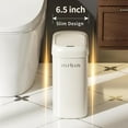 thumbnail image 4 of Motion Sensor Adsorption Bag Bathroom Metal Trash Can with Lid and Wheels, 10L/2.6gal Automatic Removable Slim Electric Narrow Waste Basket for Near Desk Office, Bedroom, Kitchen, Rv, White, 4 of 7