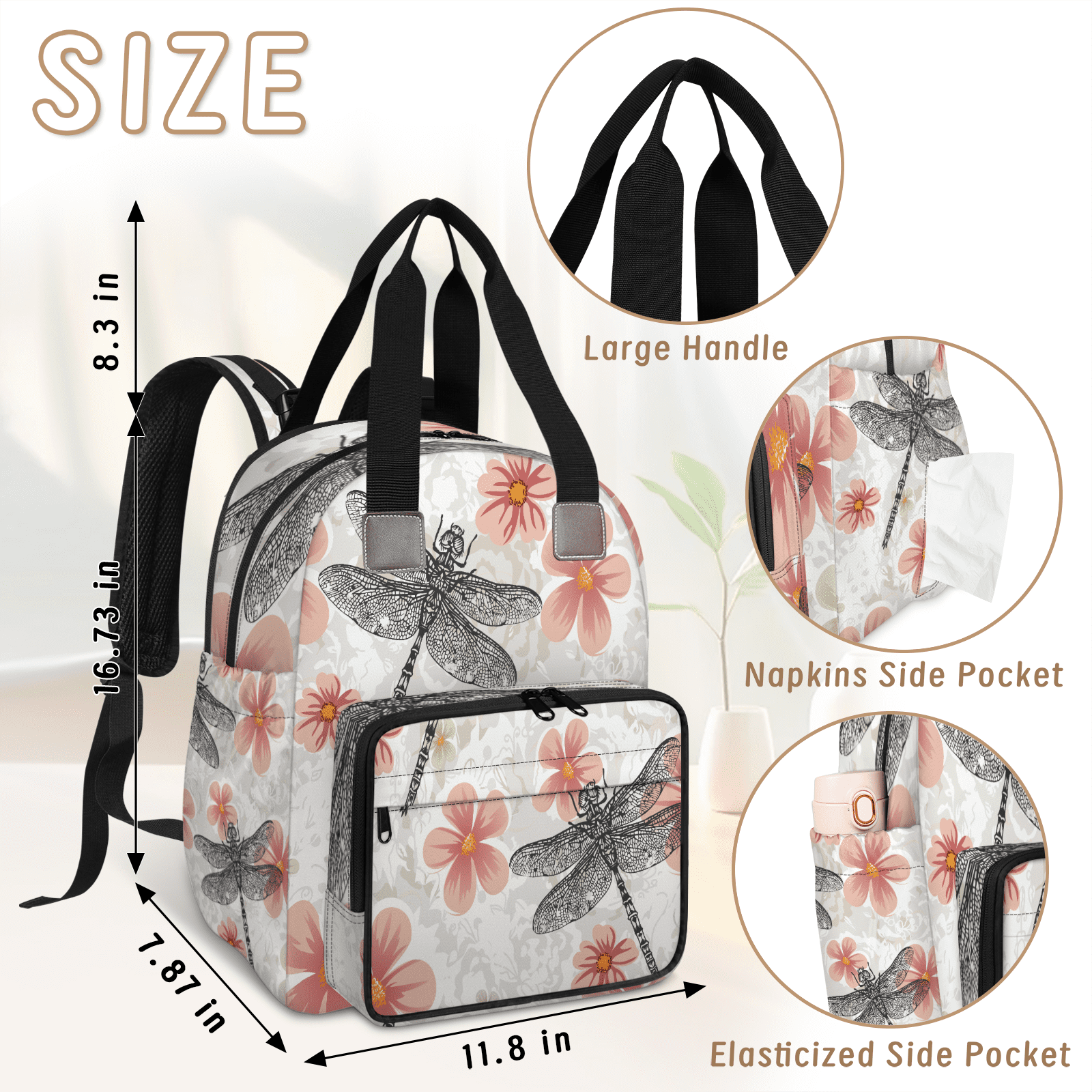 Diaper Bag Backpack,Multifunction Baby Travel Bag with USB Charging Port,Insulated Pocket,Stroller Straps,Maternity Backpack
