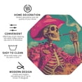 thumbnail image 3 of Picia Western Desert Skull Cowboy (2) Printed Leather Coasters for Drinks, 4" Drink Coasters Set of 4 for Tabletop Protection, Handmade Luxurious Home Décor and Housewarming Gift -Octagon, 3 of 6