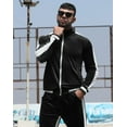 thumbnail image 2 of BUYJYA Men's Velour Tracksuit Set Velvet Sweatsuit Jogging Suits Full Zip Casual Jackets Pants 2 piece Warm Outfit Athletic Workout, 2 of 5