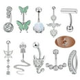thumbnail image 2 of Designice 14G Belly Rings,Dangle Belly Button Ring,Piercing Jewelry,Silver,10 Pcs, 2 of 9