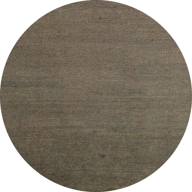 Ahgly Company Tapis Rond Abstrait Brun Camel pour Intérieur, 5 Pieds Rond