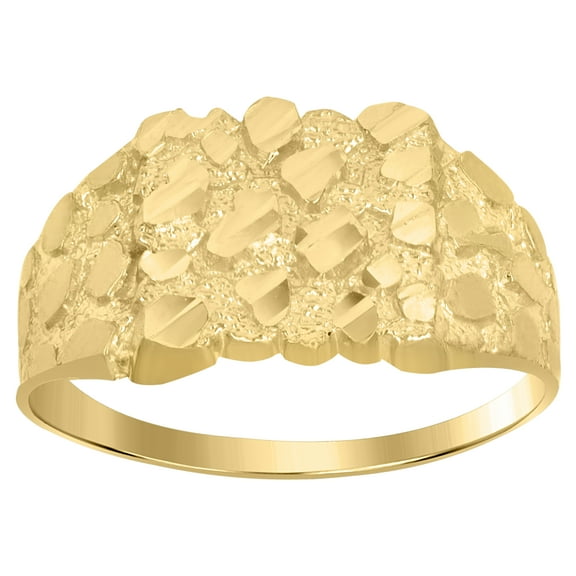 10kt Real Yellow Gold Womens Nugget Ring