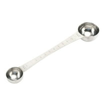 Stainless Steel Measuring Spoons Double Coffee Scoop Dry Measuring Tools with Scales for Cooking Coffee Tea ( Silver )