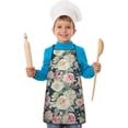 thumbnail image 2 of Pioneer Flower Floral Print Pattern Kids Aprons for Girls and Boys,Adjustable Neck Strap Toddler Aprons for Kids Cooking Baking, 2 of 7