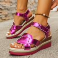 thumbnail image 6 of Wensltd Women Open Toe Sandals Wedge Solid Color Summer Trendy Sandals Casual Breathable Outdoor Daily Shoes, 6 of 8