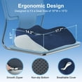 thumbnail image 6 of Memory Foam Seat Cushion for Office Chair, Ergonomic Office Chair Seat Cushion Butt Pillow Pressure Relief Pad with Washable Cover, Coccyx Cushion for Sciatica, Hip, Tailbone Pain Relief, Dark Blue, 6 of 7