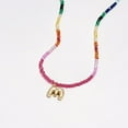 thumbnail image 7 of Beaded Initial Necklace for Women, 14K Gold Plated Bubble Letter Pendant Colorful Summer Beach Jewelry, 7 of 7