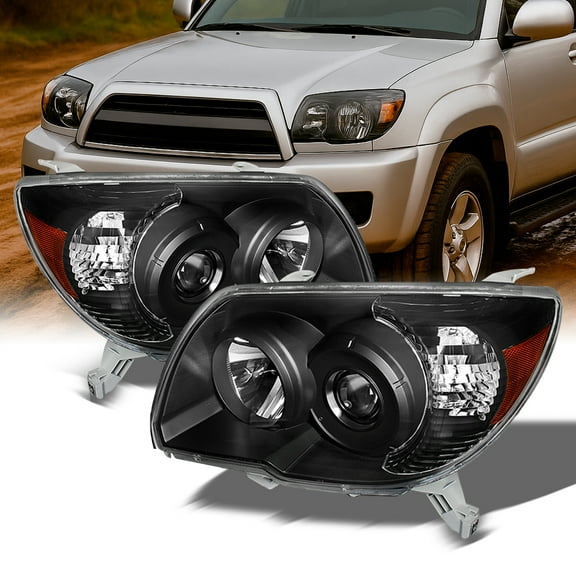 AKKON - For 2006-2009 Toyota 4Runner Sport SUV Amber Black OE Replacement Headlights Driver/Passenger Head Lamps Pair