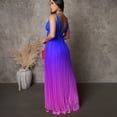 thumbnail image 3 of AURA Gradient Backless Strappy Maxi Dress High Waist V Neck Summer 2025 Sleeveless A Line Evening Dress, 3 of 10