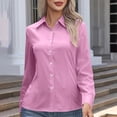 thumbnail image 5 of Hvyesh Womens Button Down Dress Shirt Long Sleeve Work Tops Business Casual Blouses Solid Oxford T-shirt, 5 of 9