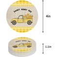 thumbnail image 1 of ZHANZZK Summer Truck with Honey and Bee Retro Texture Set of 8 Round Coaster for Drinks, Absorbent Ceramic Stone Coasters Cup Mat with Cork Base for Home Kitchen Room Coffee Table Bar Decor, 1 of 6