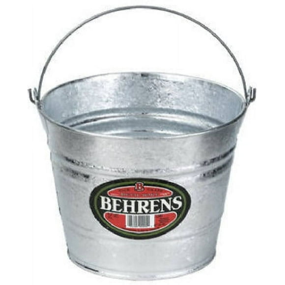 Behrens 5-Quart Steel Pail 5-Pack - Hot Dipped Galvanized, Wire Reinforced Rim, Multi-Use Buckets