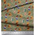 thumbnail image 2 of Soimoi Rayon Fabric Leaves,Musical Instruments & Animals Kids Print Sewing Fabric Yard 42 Inch Wide, 2 of 3