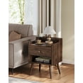 thumbnail image 3 of Nightstands, Set of 2, Bedside Tables with Hidden Drawers, Mid-Century End Tables with Solid Wood Legs, Side Tables for Bedroom, Natural Walnut, 3 of 8