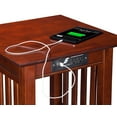 thumbnail image 2 of AFI Mission Solid Wood End Table with Built-In Charging Station, Walnut, 2 of 6