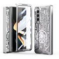 thumbnail image 1 of MonsDirect for 7.6 inch Samsung Galaxy Z Fold 4 5G 2022 Case, Mechainical Gear Clear Plating Frame Hard PC Back Shell With Screen Protector, Slim Folding Hinge Protection for Galaxy Z Fold 4, Silver, 1 of 7