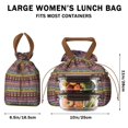thumbnail image 5 of Boho Bohemia Geometric Line Art Drawstring Lunch Bag Women - Drawstring Lunch Bag Insulated for Work Office - Stain-Resistant Large Lunchbags for Women with Multi-Pockets, 5 of 6