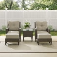 thumbnail image 2 of Crosley Furniture Rockport 5-piece Wicker Outdoor High Back Chair Set in Brown, 2 of 5