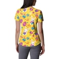 thumbnail image 6 of OIOLOYJM Easter Scrubs Tops for Women Funny Stretchy Bunny Eggs Graphic Tops Short Sleeve V Neck Shirt Holiday Oversized T Shirts with Pockets Yellow XL, 6 of 6
