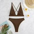 thumbnail image 4 of Womens High Waisted Thong Bikini Sets Sexy Brazilian Triangle Top Deep V Neck Two Piece Swimsuit Bathing Suits, 4 of 6