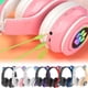 thumbnail image 5 of Injueey Auriculares con orejas de gato Auriculares inalámbricos Música Estéreo Auriculares con azules con micrófono Niños Hija fone Gamer Cables de audio/vídeo negro, 5 of 6