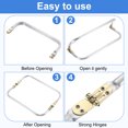 thumbnail image 4 of Uxcell Metal Purse Frame 8.7 IN, 1 Pack Rectangle Frame Kiss Lock, Bag Frame Hardware Replacements for DIY Purse Handle Bag Making, 4 of 6
