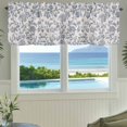 thumbnail image 6 of Blue Floral Kitchen Valances for Windows, Farmhouse Vintage Flower Leaf Botanical Bathroom Window Valances 42x12 Inch Rod Pocket Window Treatments Valance Curtains for Living Room Bedroom Decor, 6 of 9