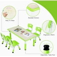 thumbnail image 5 of Arlopu Kids Table and 4 Chairs Set, Toddler Arts & Crafts Activity Table & Chairs, Adjustable Height, 5 of 8
