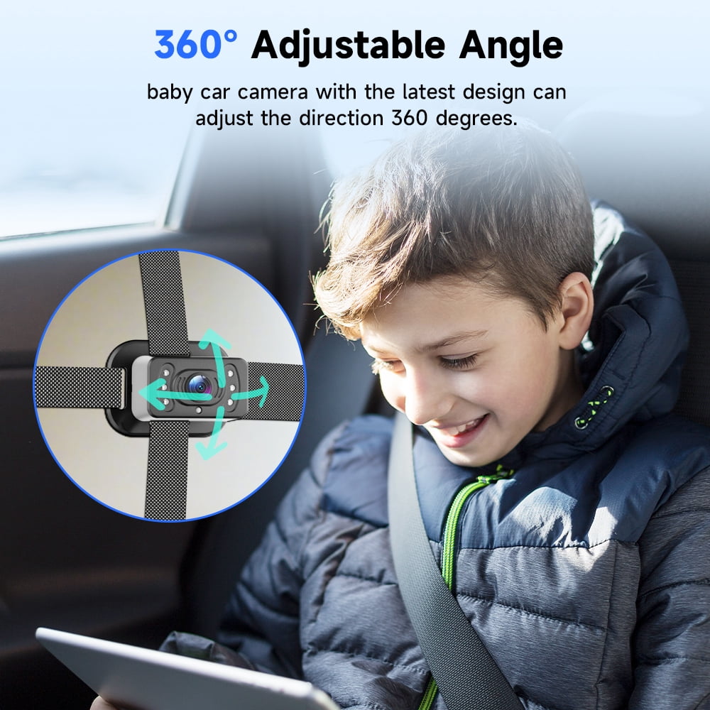 Podofo Baby Car Mirror Camera, Car Rear View Mirror, 5 inch Baby Mirror Rear View Monitor With Ir Night Vision Function For Babies, Children, Toddlers and New Parents