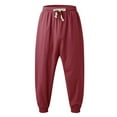 thumbnail image 4 of Men's Casual Pants Mens Casual Leggings Japanese Retro Style Loose Solid Color Pants Red 4XL, 4 of 6