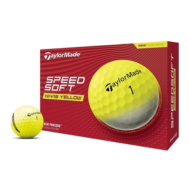 Pelotas de golf TaylorMade SPEEDSOFT amarillas, una docena