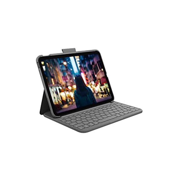 Logitech Logitech iPad 10.9 Inch 10th Generation Keyboard Case Slim Folio iK1060GRA Wireless Bluetooth Keyboard Integrated Case Oxford Gray