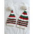 thumbnail image 4 of Niusricy Christmas Knit Hat Winter Warm Striped Beanie Cap Cold Weather Pom Hat for Kids and Adults, 4 of 6